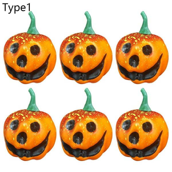 6 STK Halloween Grimase gresskar Funny Face gresskar TYPE1