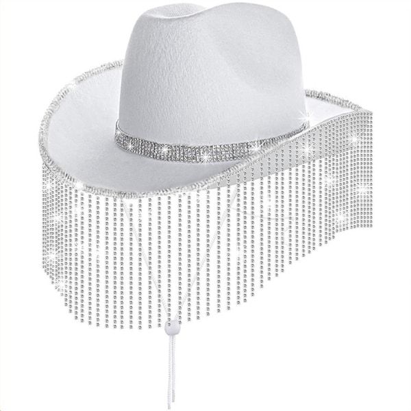 Rhinestone Cowgirl Hat West Cowgirl Hatte HVID white