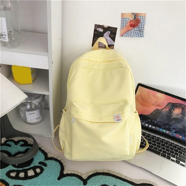 Vattentät Nylon Kvinnor Ryggsäck Kvinnlig Resväska Ryggsäckar yellow