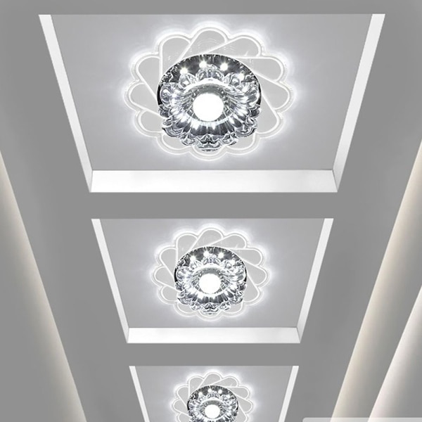 LED-krystall-taklys Lysekronelampe FARGERIKT LYS Colorful Light