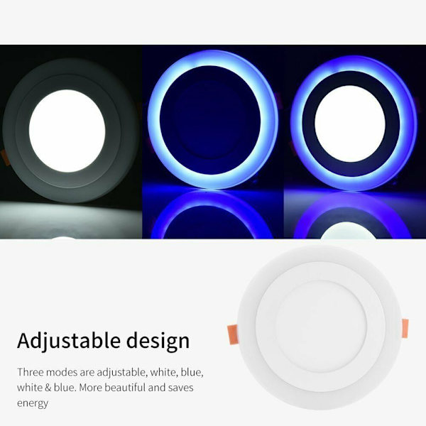 LED Takpanelljus Taklampa VIT&BLÅ 12W 12W white&blue 12w-12w
