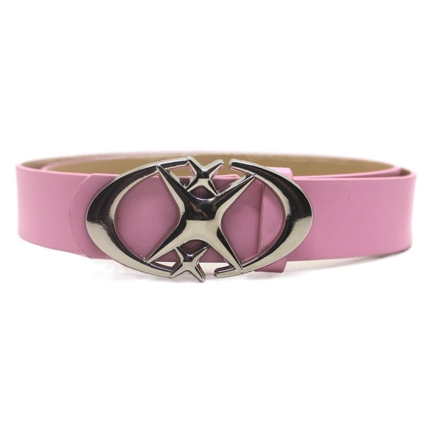Läderbälte Y2k-bälte ROSA Pink