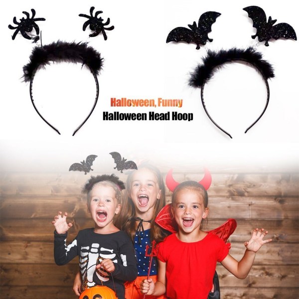 3 STK Halloween Hode Bøyle Masquerade Pannebånd EDDERKOPP EDDERKOPP spider