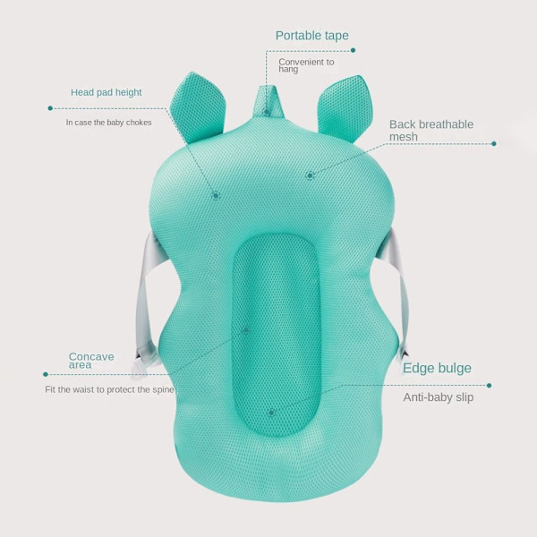 1stk Baby Bademåtte Baby Badestøtte BLÅ GRIS GRIS BLUE PIG-PIG