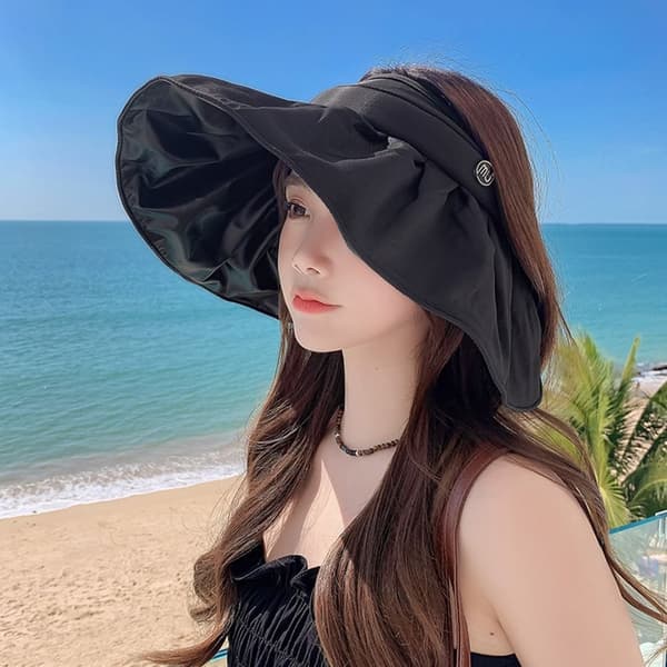 Kvinder Dame Sol Hat Foldbar Bucket Hat SORT black