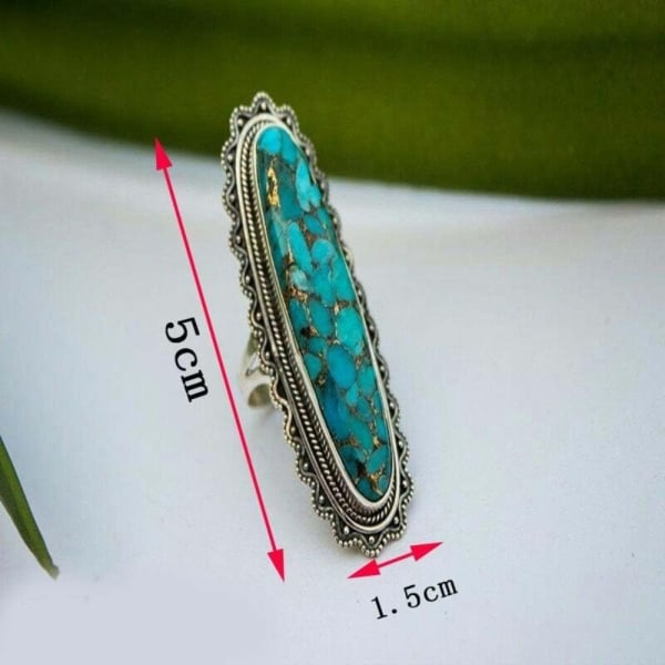 Faux Turkos Ring Stora Ringar 8 8