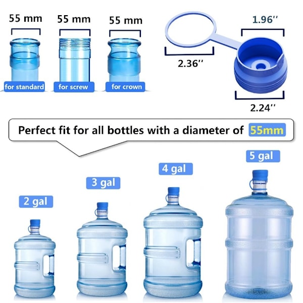 5 kpl 5 gallonan vesikannun cap vesiannostelijan cover silikonia 5 PCS