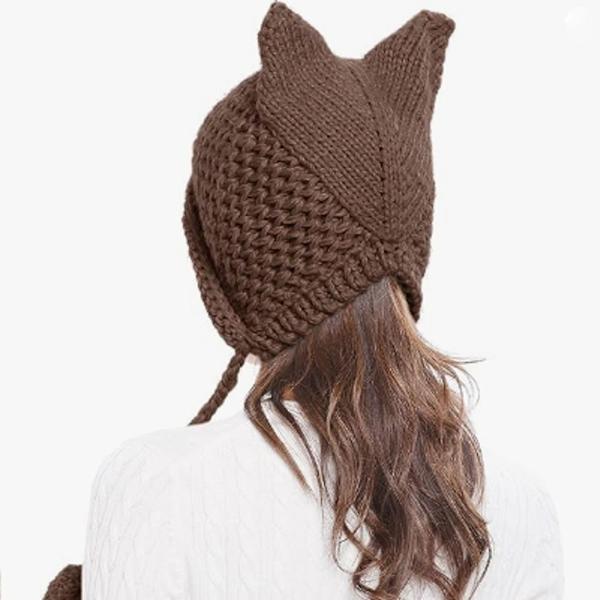 Hæklet Strikket Hue Beanie Hue SORT Black