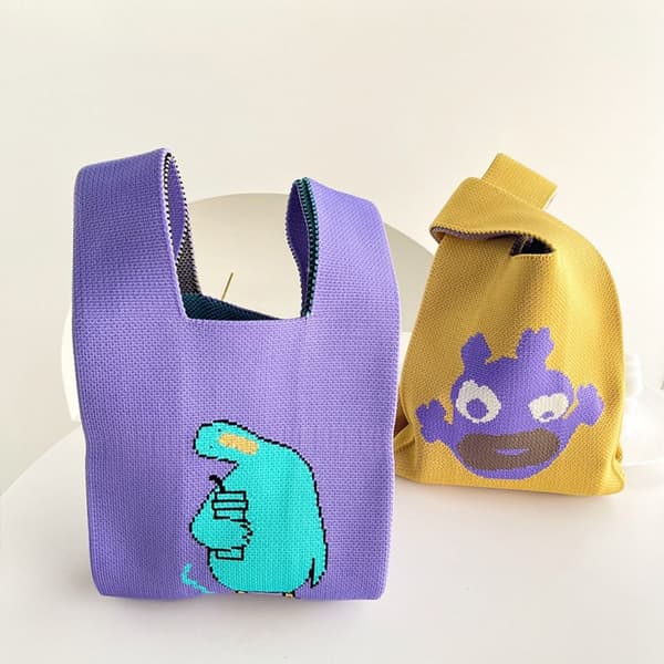 Knit Handbag Knot Wrist Bag 2 2 2