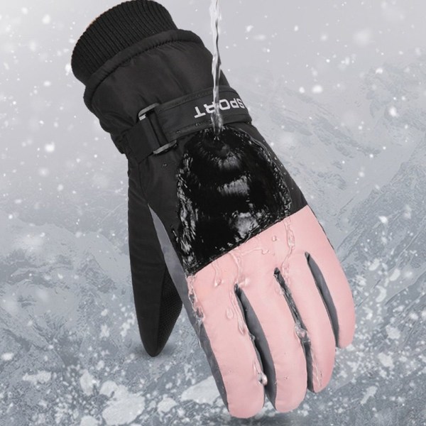 Dam plyschhandskar Snowboard Skidhandskar ROSA pink