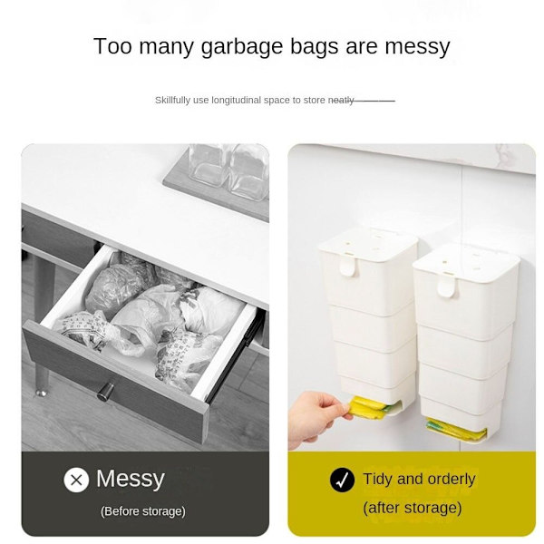 Affaldspose Opbevaringsboks Plastpose Opbevaringskasse SORT black