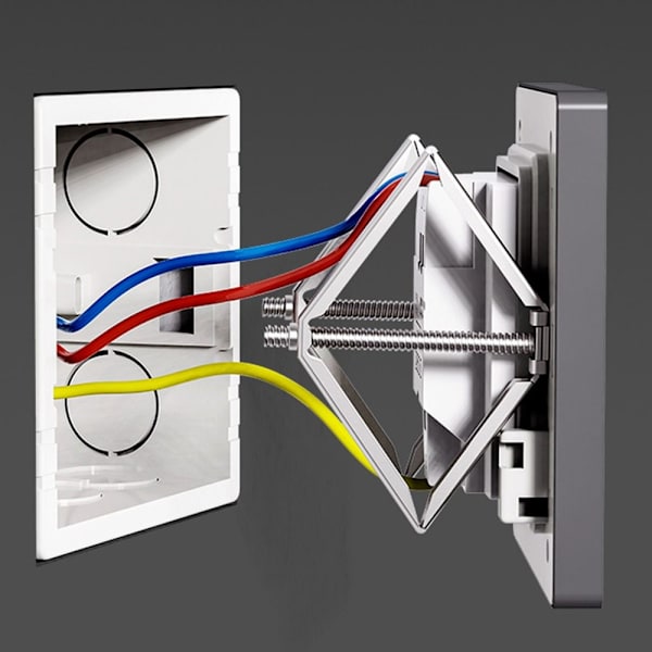 Switch Box Sockel Mörk Hållare SILVER silver