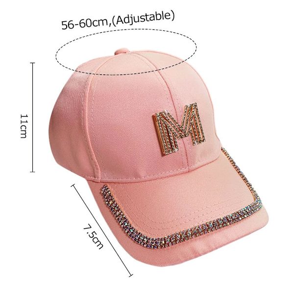 Rhinestones Baseball Caps Peaked Cap SORT M SORT M Black M