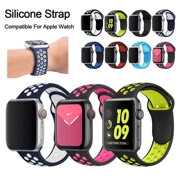 2 st Loop Strap Watch Silikonrem 38/40/41MM För Apple Sports Watch 38/40/41mm