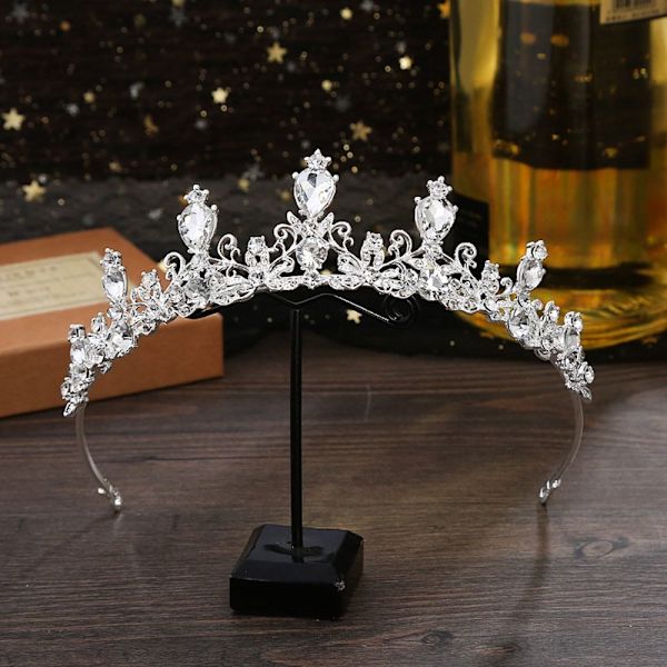 Princess Crystal Tiaras Rhinestone Hårbøyle RØD red