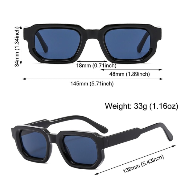 Square Frame Solbriller Shades BLACK-CLEAR BLACK-CLEAR Black-Clear