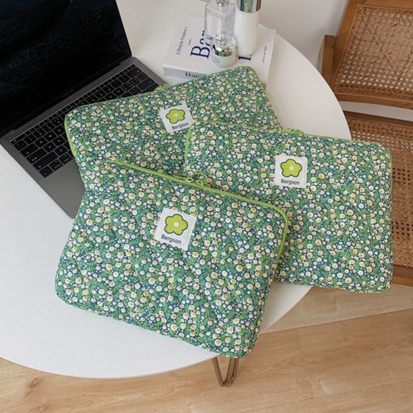 Laptop Sleeve Case Bag Liner Laukku 11 TUUMA VIHREÄ KUKKA GREEN FLOWER 11inchGreen Flower