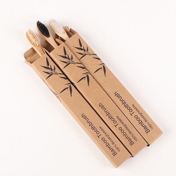 Bambu tandborste tandborste VIT (5 st) White(5 PCS)
