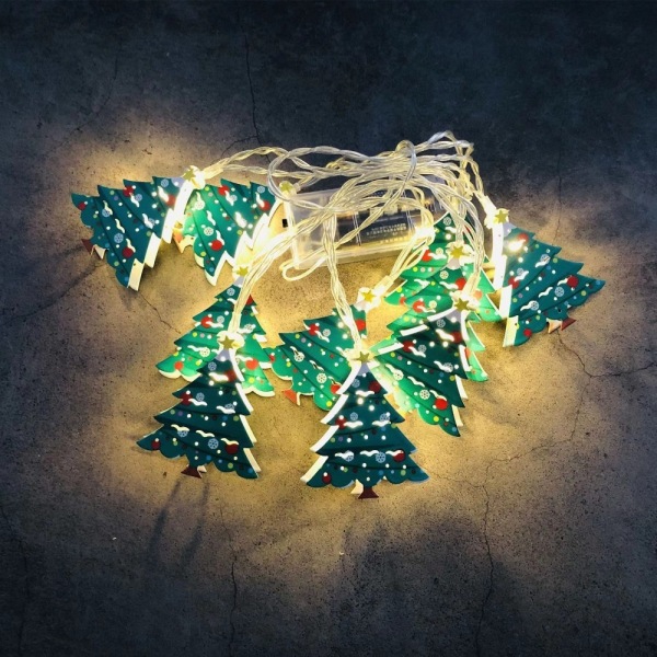 LED-julelys, trælanternestribe 1 1 1