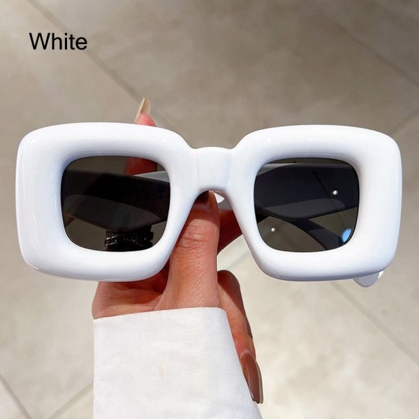 Y2K Solglasögon Fyrkantiga Solglasögon VIT VIT White