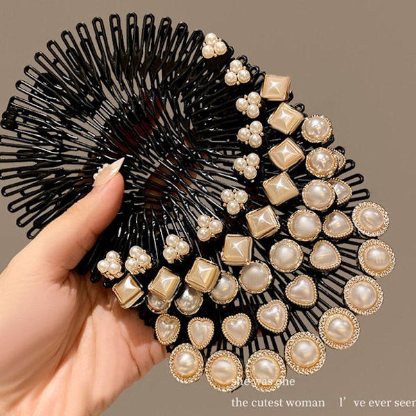 Rhinestone Hair Comb Vågigt hårbåge 10 10 10