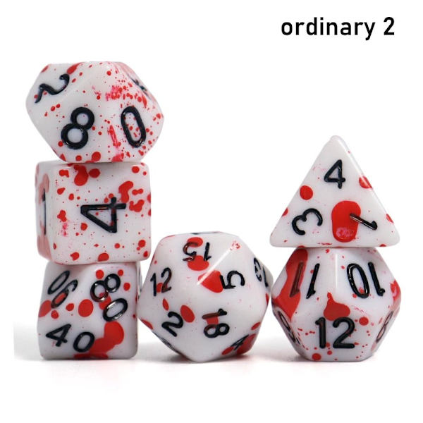 7 kpl / set DND Dice Polyhedral Noppa TAVALINEN 2 TARVALLINEN 2 ordinary 2