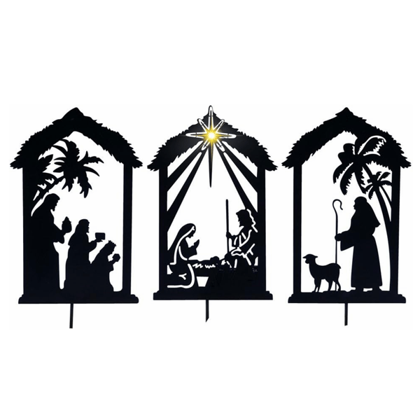 Nativity Shadow Stakes Dekorativ hög A A A