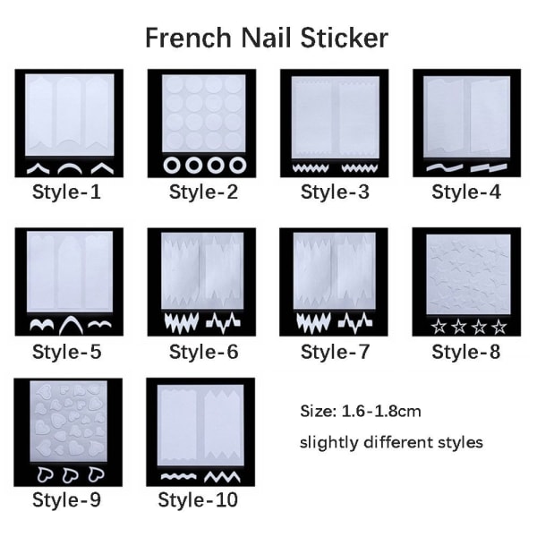 50 stk fransk neglemærkat Negleforstærkning STYLE-7 STYLE-7 Style-7