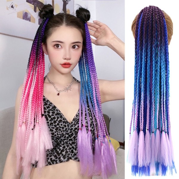 Farget Pigtail Hestehale Twist Braid Hair Tau 6 6 6