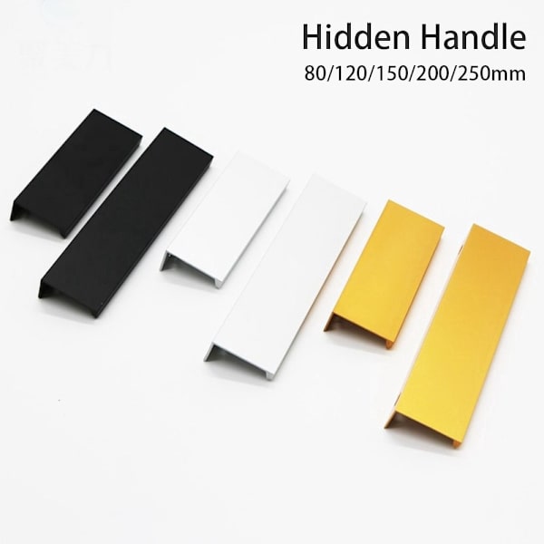 Skjulte Håndtak Skap Trekker SØLV 150MM 150MM silver 150mm-150mm