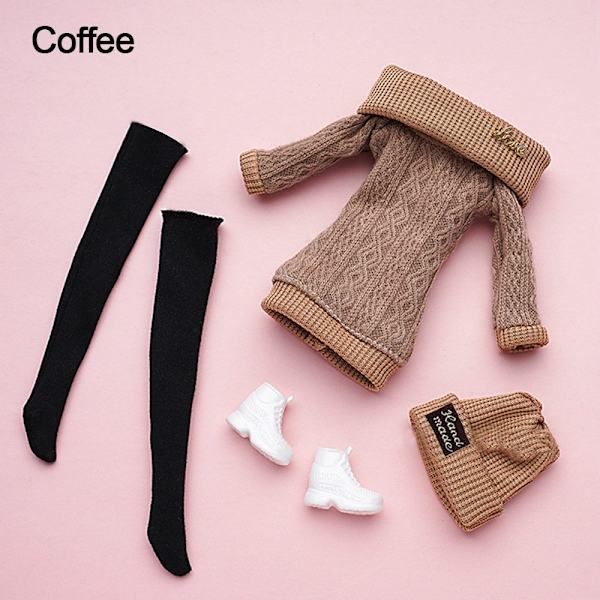1 Set Dockor Byxor Vinterkläder Tröjor KAFFE Coffee