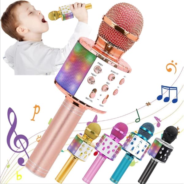 Trådløs Karaoke Mikrofon Bluetooth Højttaler SORT black