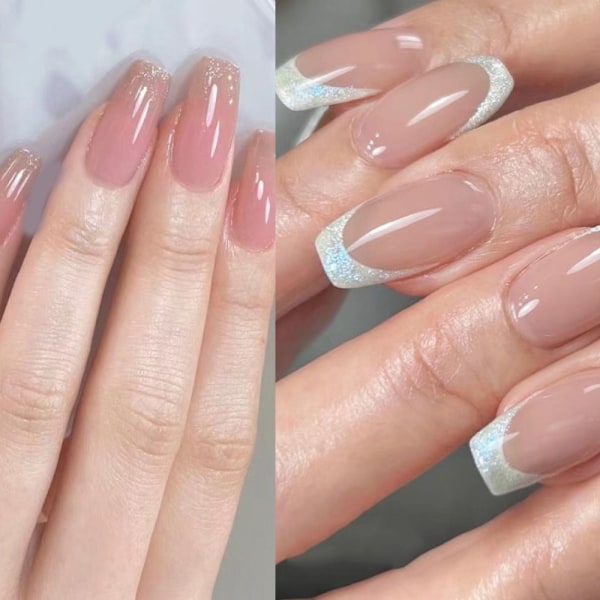 24 kpl Fake Nails Lyhyet ranskalaiset JP2328 JP2328 JP2328