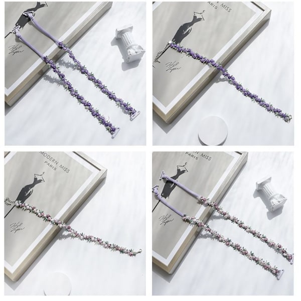 1 par blomstrede BH-stropper Skulderstropper LYSE LILLA light purple
