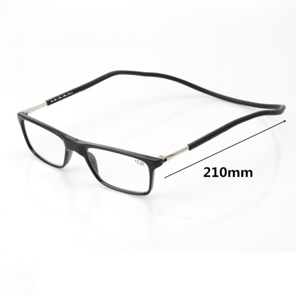 Anti-blåt lys læsebriller Firkantede briller SORT +150 black +150-+150
