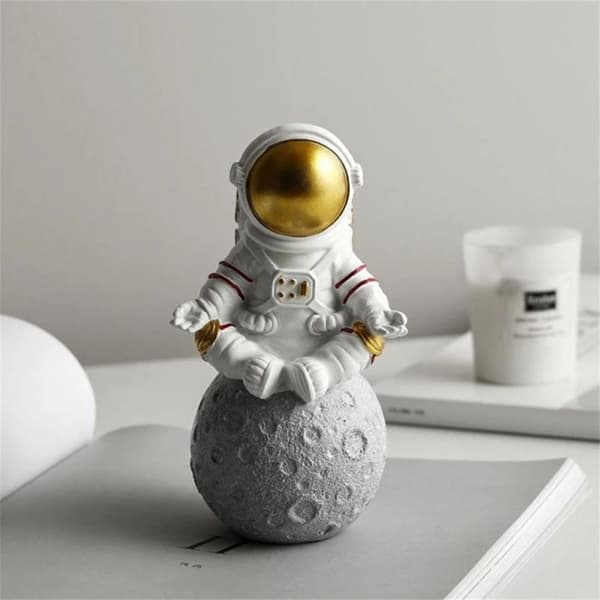 Astronaut Figurer Rummand Måne Skulptur Dekorativ E E E