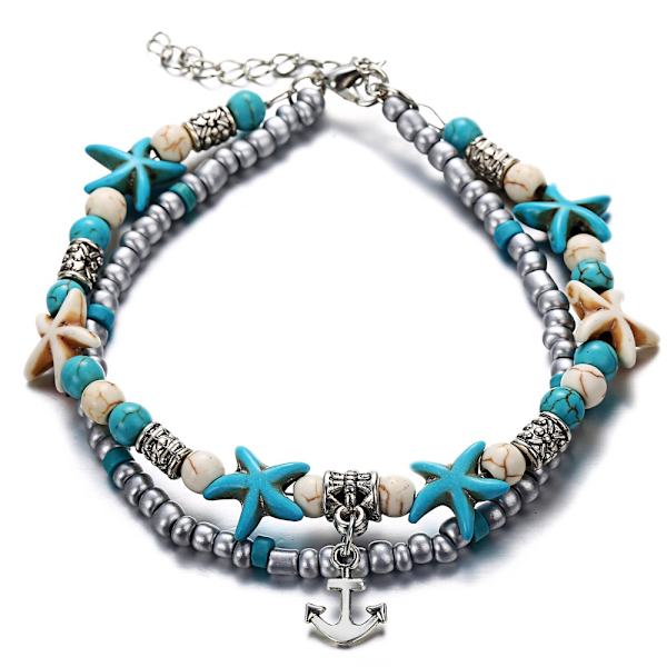 Ankelarmband Double Starfish Ankelband BÅTANKARE BÅTANKARE Boat anchors
