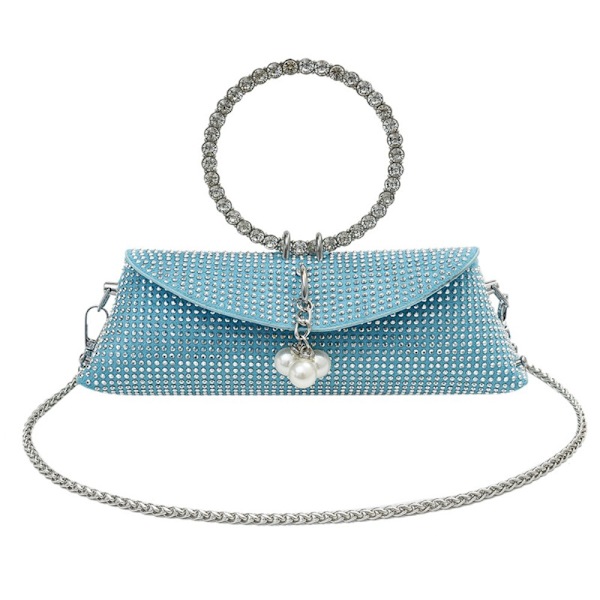 Clutch Taske Kæde Metal Ring Taske SØLV Silver