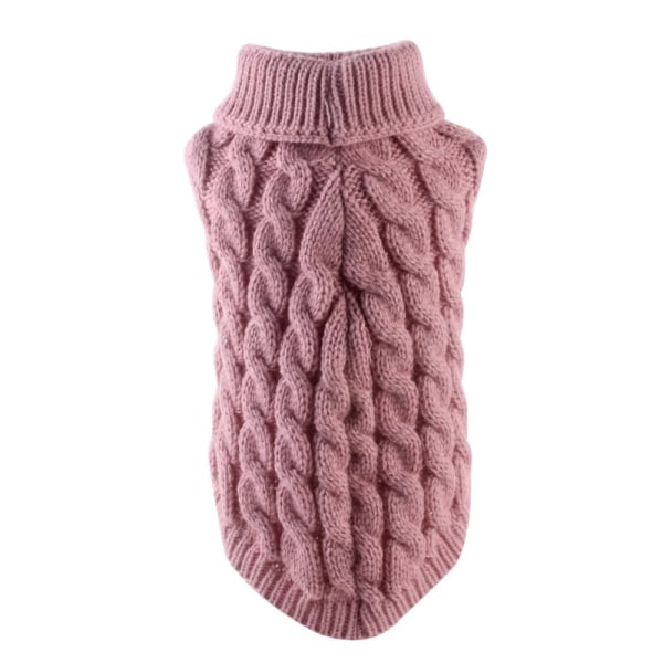 Pet Sweaters Vest med rullekrave strikket sweater PINK XL(5-6KG) Pink XL(5-6kg)-XL(5-6kg)