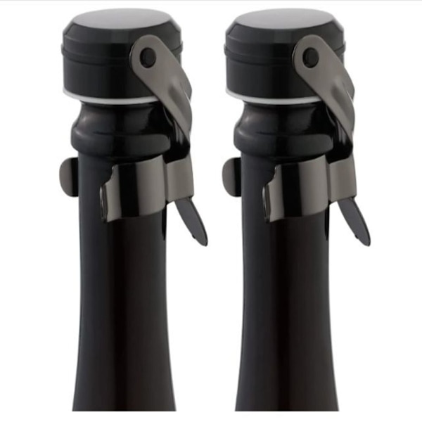 2stk Flaskepropper Vinpropper METALSORT metalblack