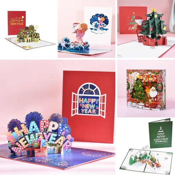 3D julkort Pop UP-kort D D D