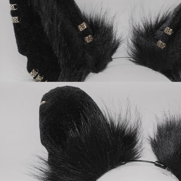 Animal Wolf Ears Hodeplagg Plysj 3 3 3