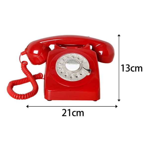 Vintage Rotary Dial Phone Retro stil fast telefon VIT White