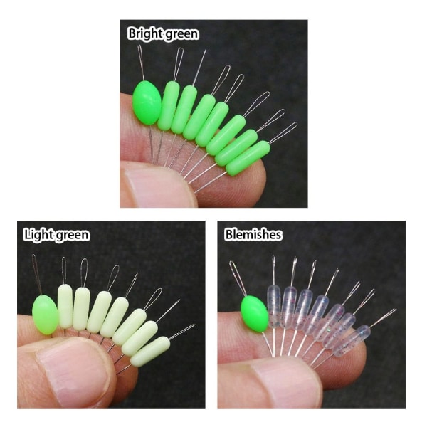 160 kpl (20 ryhmää) Fishing Bobber Stopper Rubber Bean LLIGHT LLight green