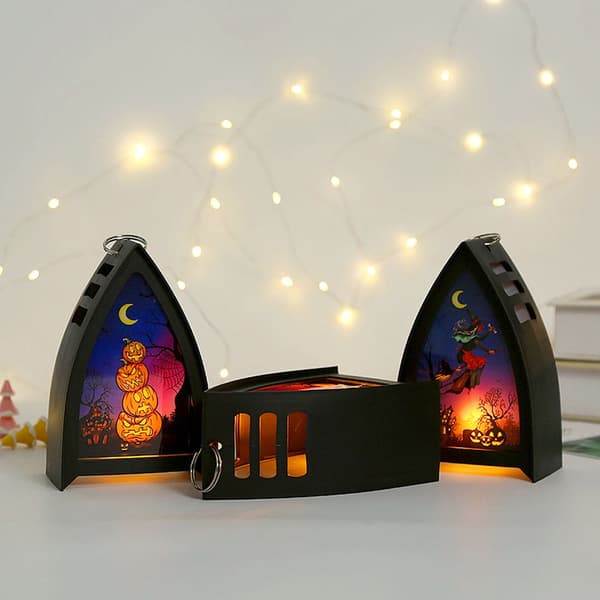 Halloween Wind Lantern Lysestake Ghost LED Light PUMPKIN Pumpkin