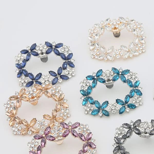 Rhinestone Skoklips Glitrende Dekorativ Klips GRÅ Grey