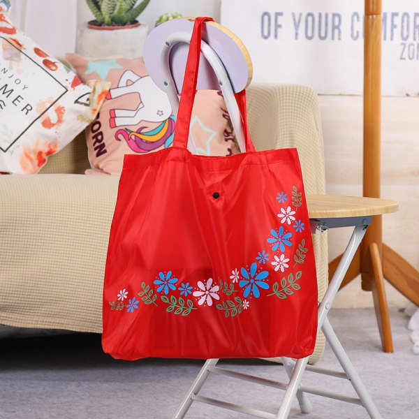 Sammenleggbar håndveske Casual Floral Shopping Bag ROSE RED Rose Red