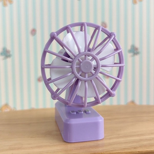 Miniature elektrisk blæser dukkehus møbler LILLA purple
