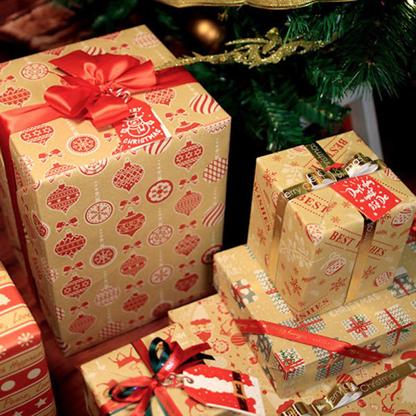 2 ark 50*70 cm julklappspapper DIY-påse 4 4