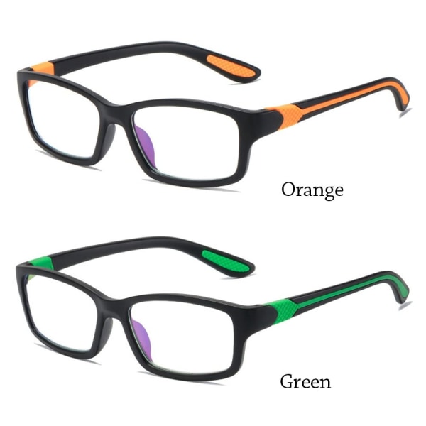 Anti-blått ljus Läsglasögon Fyrkantiga glasögon ORANGE Orange Strength 100